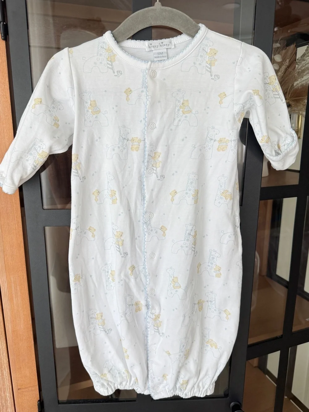 Kissy Kissy converter gown pima coverall romper mittens giraffe teddy bear baby